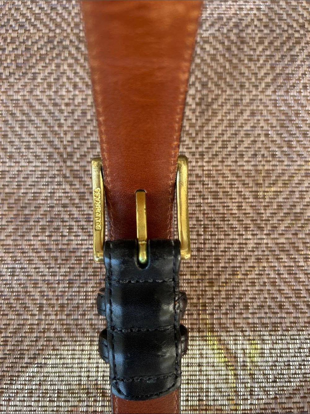 Coach Classic Black Leather Men's Belt with Brass Buckle. Size 34/85 cm.